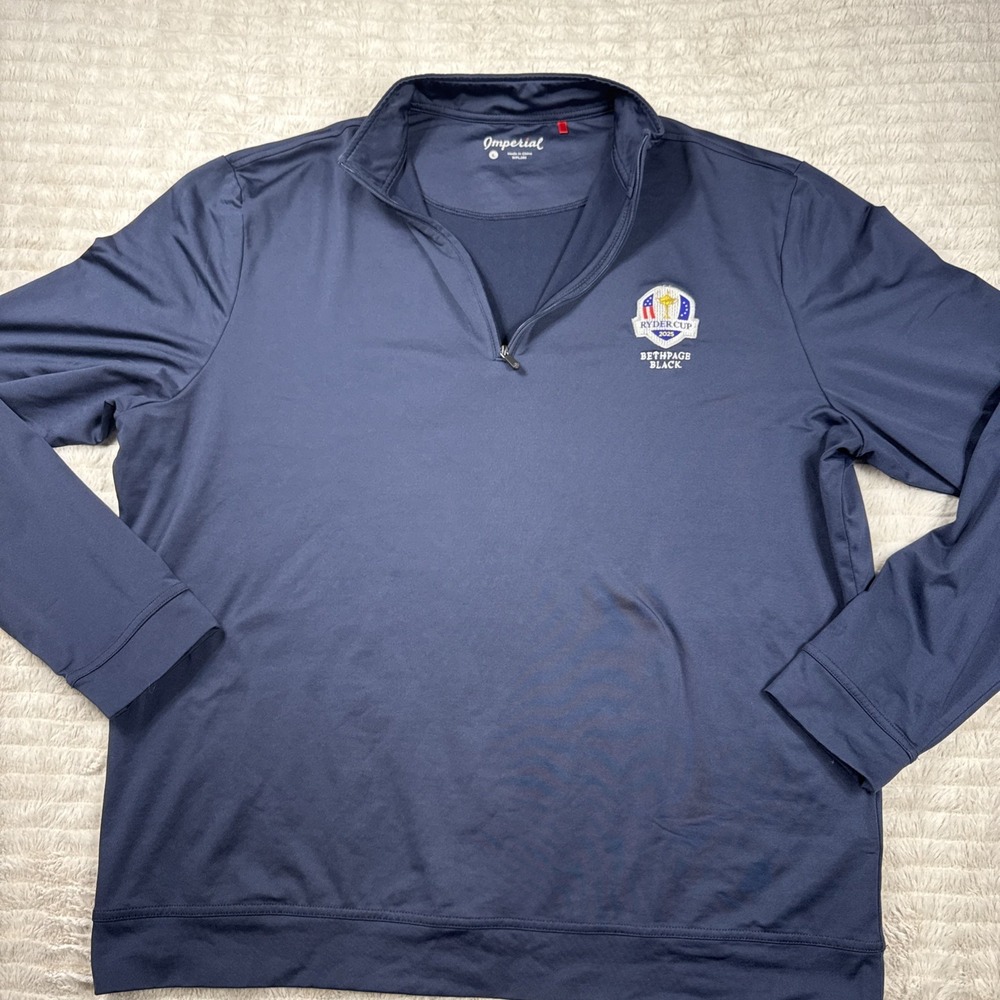 Imperial 2025 Ryder Cup Bethpage Black 1/4 Quarter Zip Pullover Men Large Navy